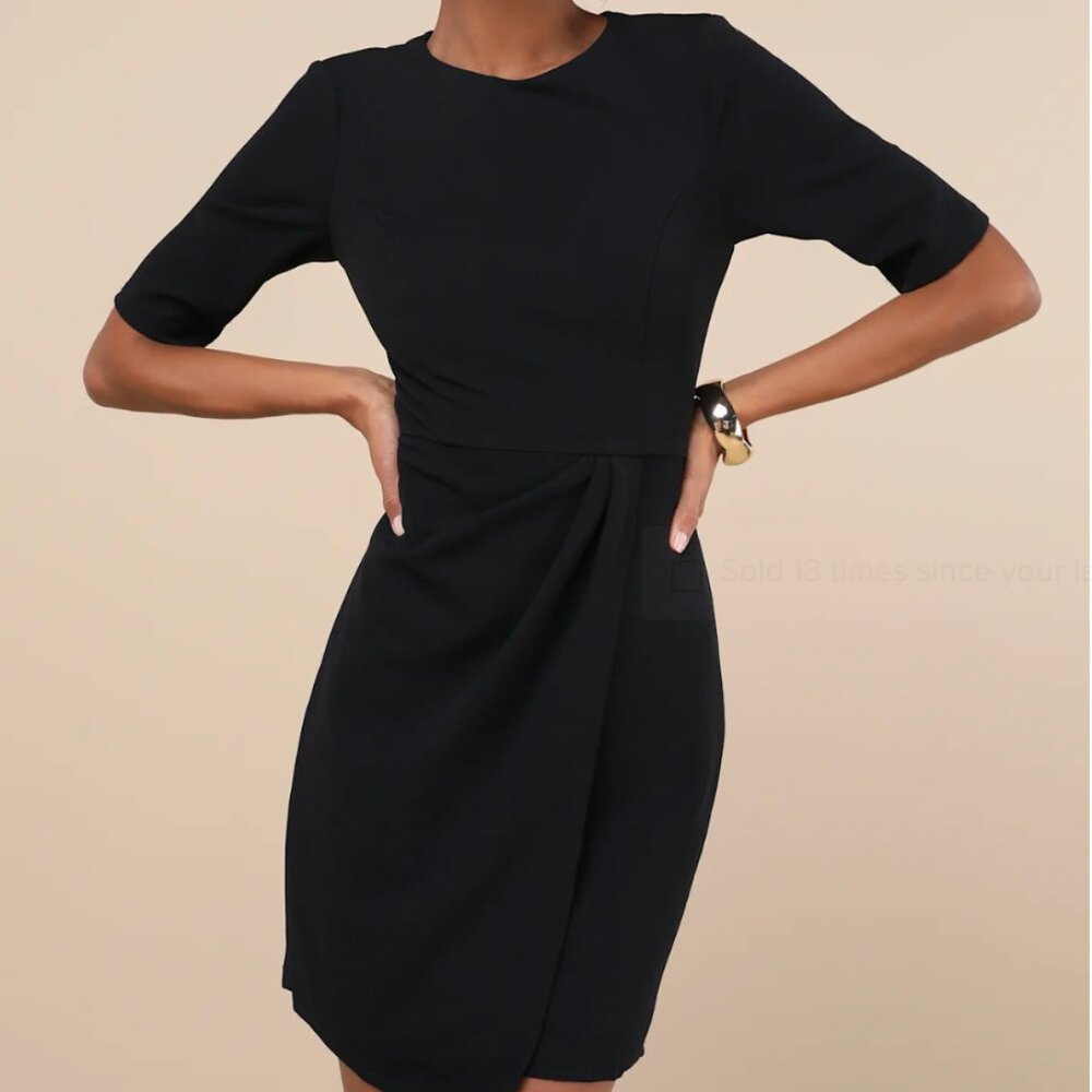Lulus Westwood Black Half Sleeve Sheath Dress